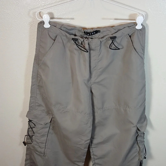 MOTEL Fabio Wide Leg Cargo Trousers in Grey size small - Picture 5 of 14